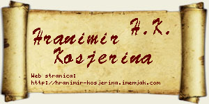 Hranimir Kosjerina vizit kartica